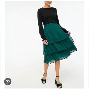 J. Crew Factory Emerald A-Line Skirt